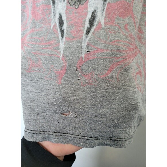Angels & Diamonds Graphic T-Shirt Demonia Affliction Goth Emo Grunge Mesh Small - Picture 5 of 12